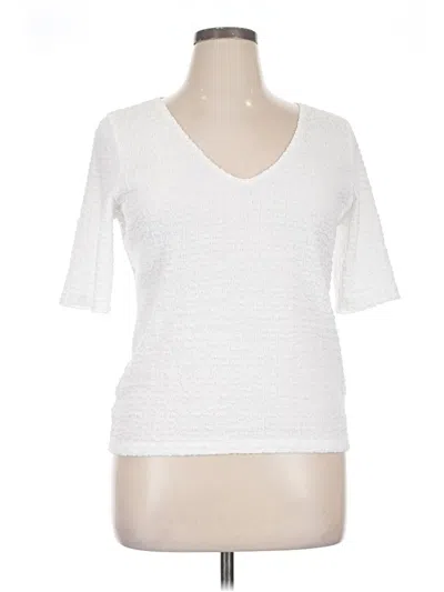 Pre-owned Vince Short Sleeve Top White V Neck Tops