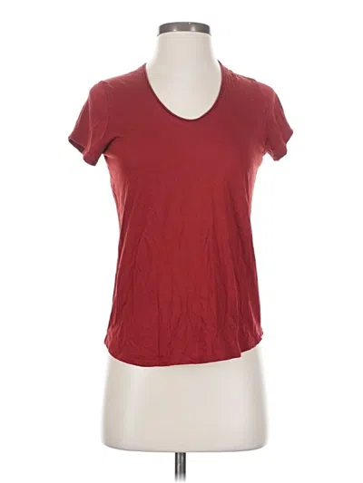 Pre-owned Vince Short Sleeve T-shirt In Burgundy