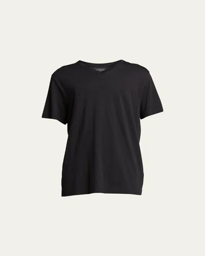 Vince Short-sleeve V-neck Jersey T-shirt, Gray In Black