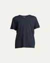 Vince Short-sleeve V-neck Jersey T-shirt, Gray In Blue