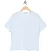Vince Short Sleeve V-neck Top In Sky
