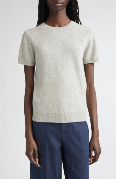 Vince Short Sleeve Wool & Cashmere Sweater In Gray