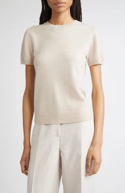 Vince Short Sleeve Wool & Cashmere Sweater In Neutral