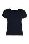 Vince Short Sleeve Wool And Cashmere Tee In Black