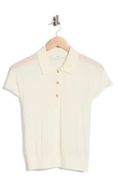 Vince Short Sleeve Wool Blend Polo Sweater In Animal Print