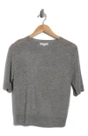 Vince Short Sleeve Wool Blend Sweater In Gray