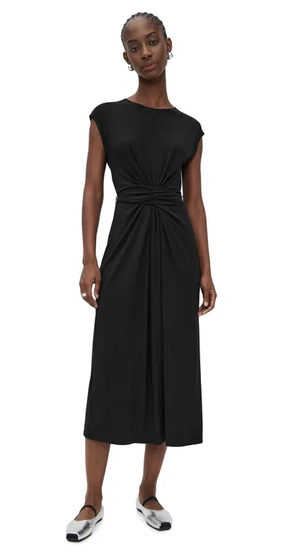 Vince Short Sleeve Wrap Midi Dress Coastal In Blue