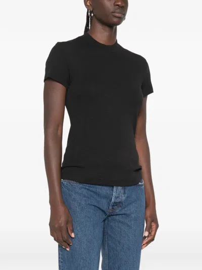 Vince Short-sleeve Mock-neck T-shirt In Black