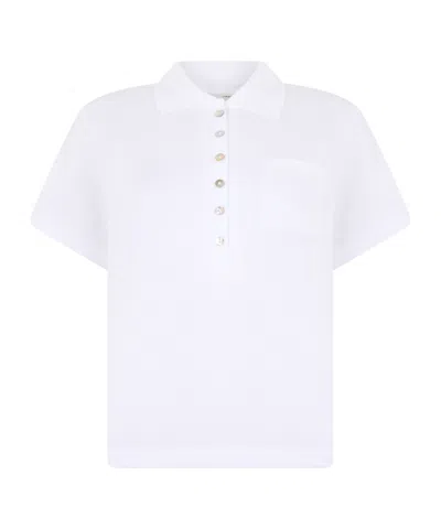 Vince Short-sleeve Polo T-shirt In White