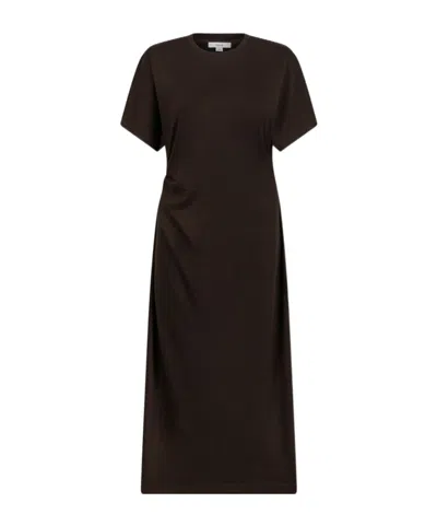 Vince Short-sleeved Dress In Brown