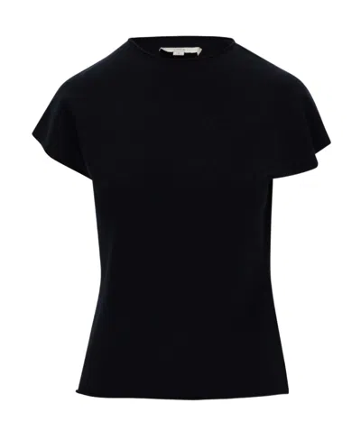Vince Short-sleeved Knitted T-shirt In Black