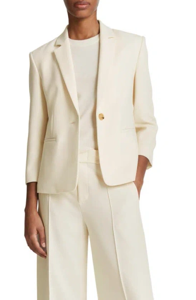 Vince Shrunken Bracelet-sleeve Blazer In Off White