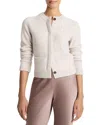Vince Shrunken Boiled Cashmere Crewneck Cardigan In Gray