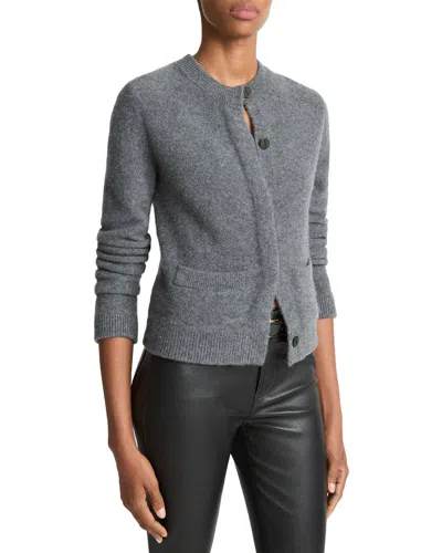 Vince Shrunken Boiled Cashmere Jacket In Grey