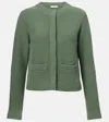 Vince Womens Deep Patina Regular-fit Round-neck Cashmere Cardigan In Green