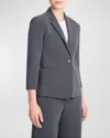 Vince Shrunken Bracelet-sleeve Blazer In Gray