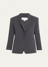 Vince Shrunken Bracelet-sleeve Blazer In Graphite