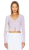 Vince Cashmere & Silk Cropped Cardigan In 香豌豆