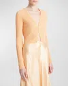 Vince Shrunken Button Cashmere & Silk-blend Cardigan In Cantaloupe