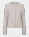 Vince Shrunken Crewneck Cardigan In Gray