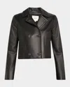 Vince Shrunken Leather Peacoat In Shrunken Leather Peacoat