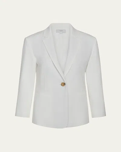 Vince Shrunken Linen Blazer In Off White