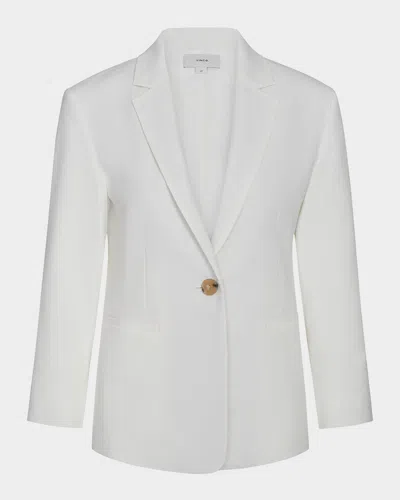 Vince Shrunken Linen Blazer In White