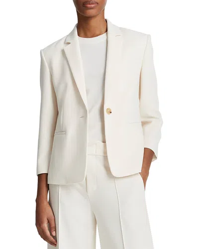 Vince Shrunken One Button Blazer In Off White