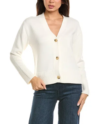 Vince Shrunken Weekend Wool-blend Cardigan In White