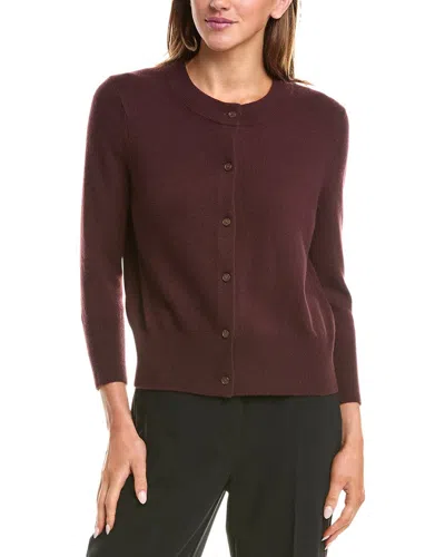 Vince Shrunken Wool-blend Cardigan In Burgundy