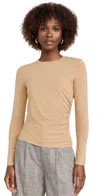 Vince Side Drape Crew Top H. Cashew In H.cashew