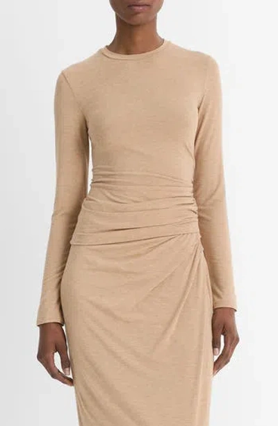 VINCE VINCE SIDE DRAPE CREWNECK TOP
