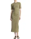 Vince Short Sleeve Midi Dress In Green