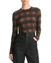 VINCE SIDE DRAPE LONG SLEEVE CREWNECK TEE