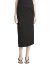 Vince Side Drape Knit Midi Skirt