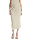 Vince Side Drape Knit Midi Skirt