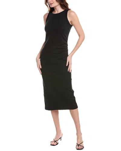 Vince Side Drape Tank Dress In Black