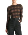 Vince Side Drape Long-sleeve Crewneck Top