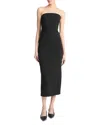 Vince Ruched Strapless Midi Dress In Black
