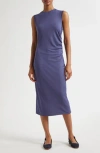 Vince Sleeveless Waist-gathered Midi Dress