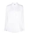Vince Side-slit Cotton Shirt In White