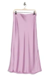 Vince Side Slit Satin Skirt In Pale Vervain