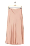 Vince Side Slit Satin Skirt In Rose Dawn