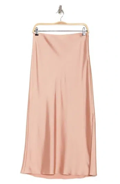 Vince Side Slit Satin Skirt In Rose Dawn