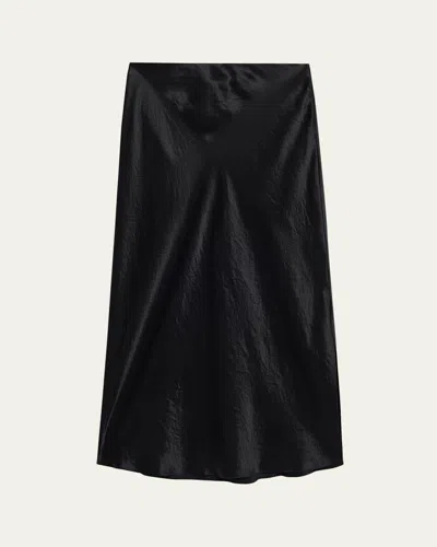 Vince Side-slit Satin Slip Skirt In Multi