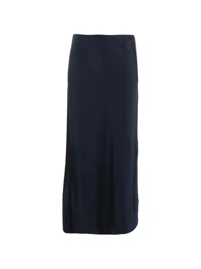 Vince Side-slit Maxi Skirt In Blue