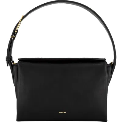 Vince Sidney Boxy Nappa Leather Shoulder Bag In Black