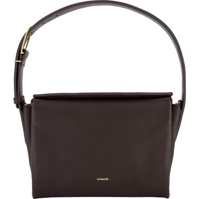 Vince Sidney Boxy Nappa Leather Shoulder Bag In Brown