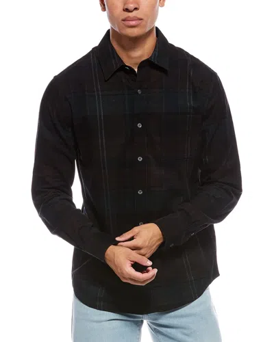 Vince Sierra Corduroy Plaid Shirt In Black