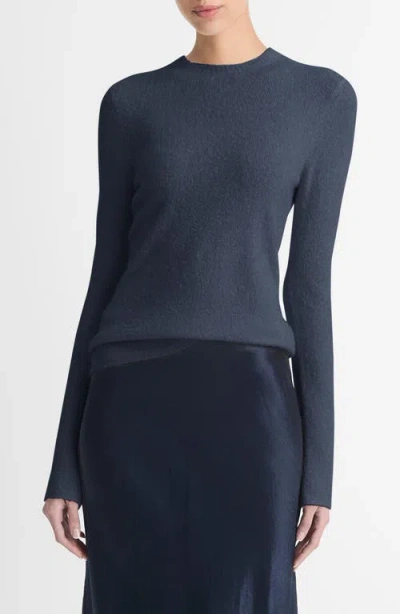 Vince Bouclé Silk-blend Crewneck Sweater In Coastal